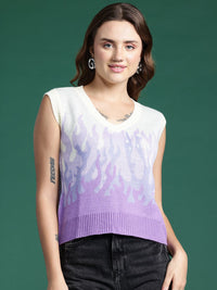 DressBerry Women Self Design Acrylic Sweater Vest