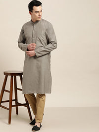 SOJANYA Lelaki Grey Solid Kurta Lurus