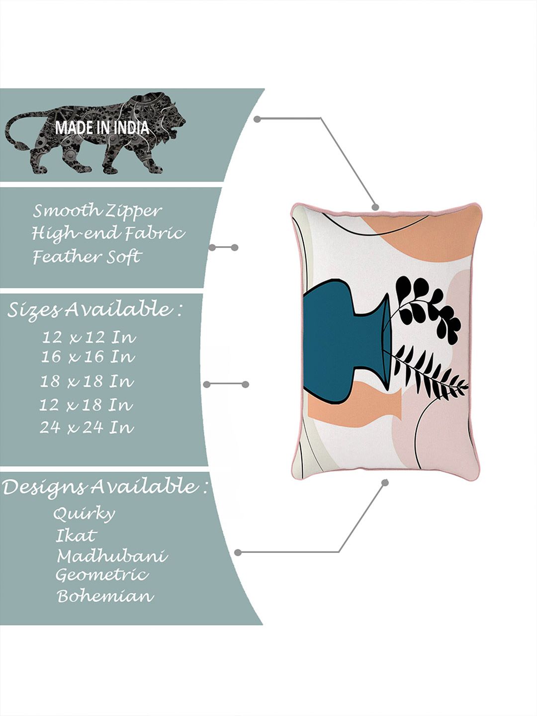 STITCHNEST Set of 2 White & Green Velvet Cushion Cover