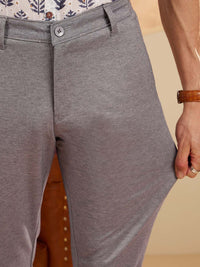 DENNISON Men Textured Smart Tapered Fit Easy Wash  4-Way Lycra Chinos