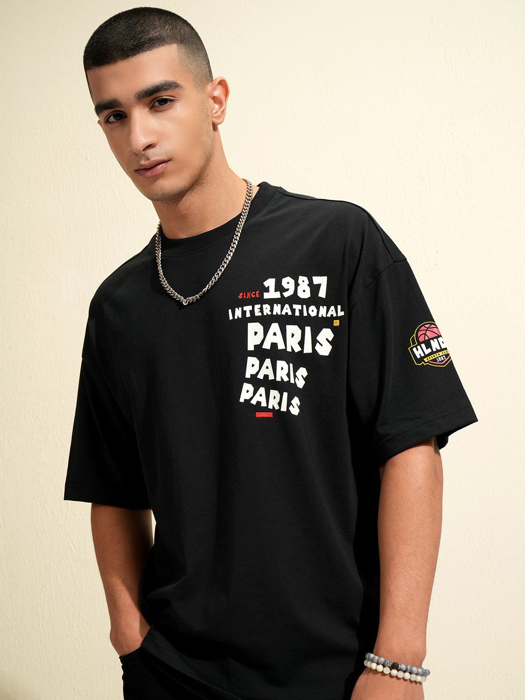 HIGHLANDER Men Typography Printed Round Neck T-shirt