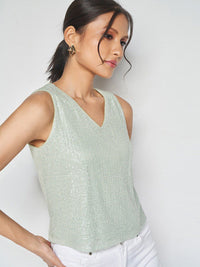 AND Embellished V-Neck Regular Top