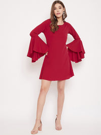 Berrylush Women Red Solid A-Line Dress