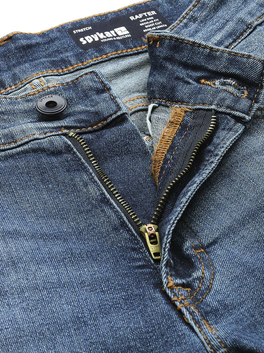 SPYKAR Men Rafter Slash Knee Heavy Fade Stretchable Jeans