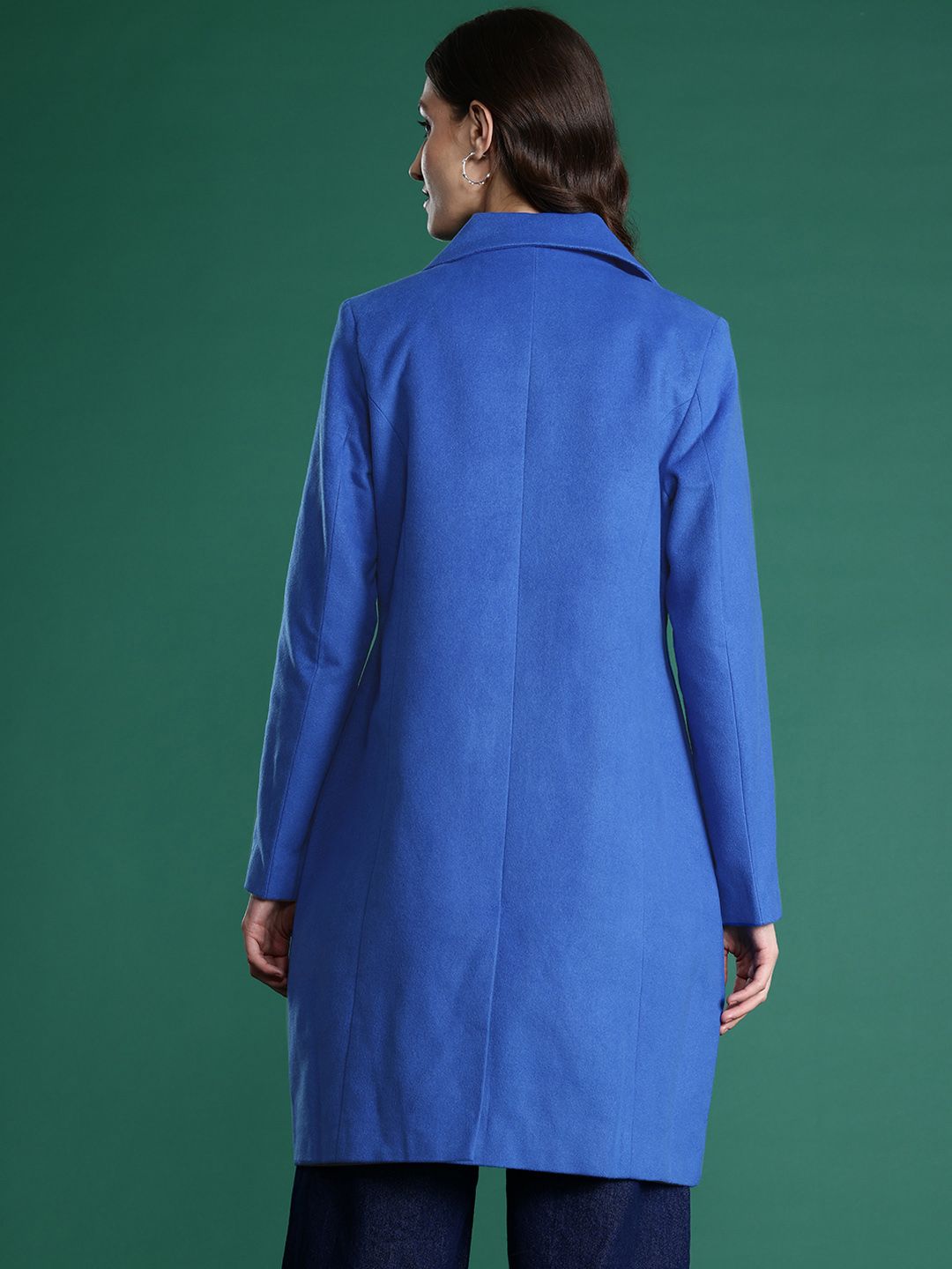 DressBerry Notched Lapel Collar Longline Overcoat