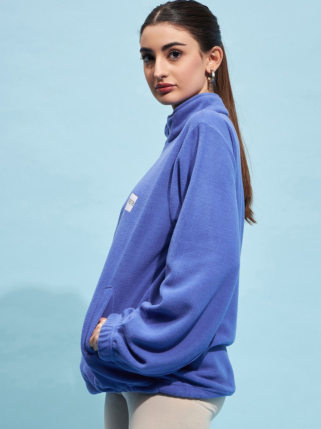 STREET 9 High Neck Crop Sweatshirt