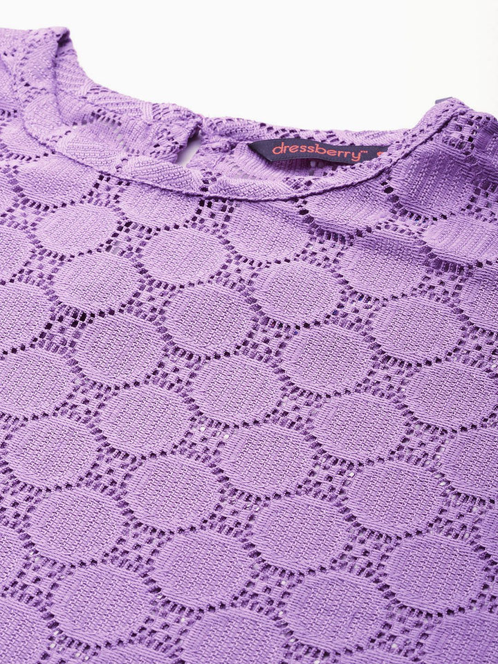 DressBerry Self Design Sheer Top