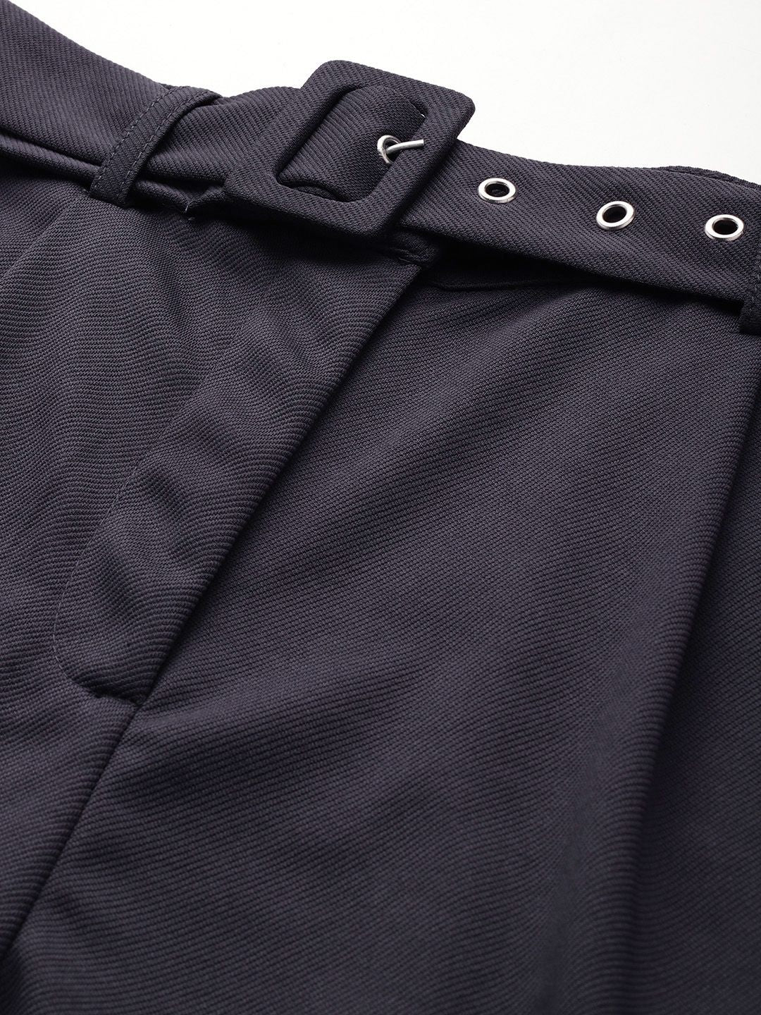 all about you Women High-Rise Pleated Trousers With a Belt