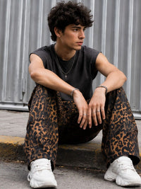 Eszett Men Printed Baggy Fit Cargos Trousers