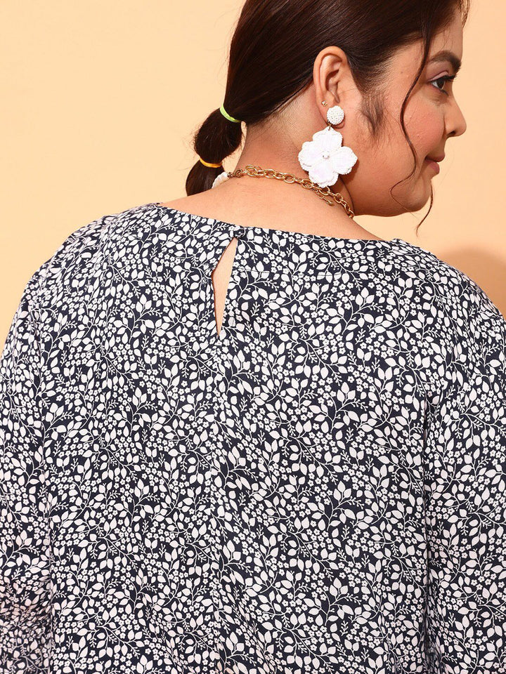 CURVY STREET Plus Size Floral Printed Top