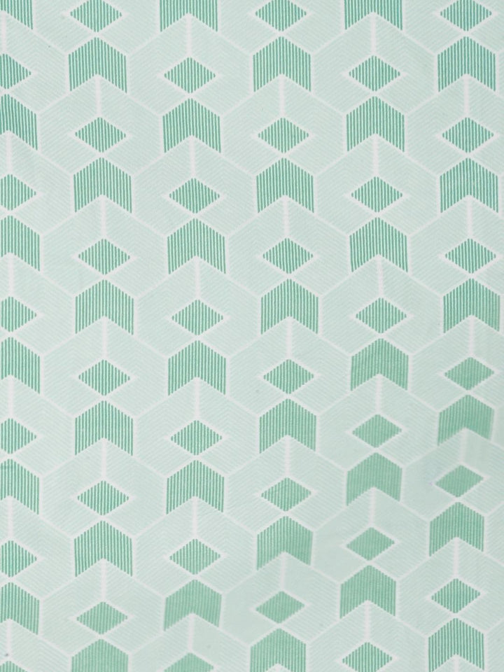Moda Rapido X KLOTTHE Green Geometric 300 TC Single Bedsheet with 1 Pillow Covers