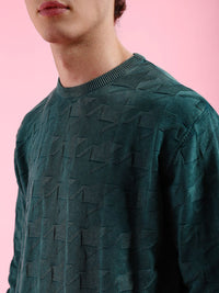 The Indian Garage Co Geometric Self Design Acrylic Pullover