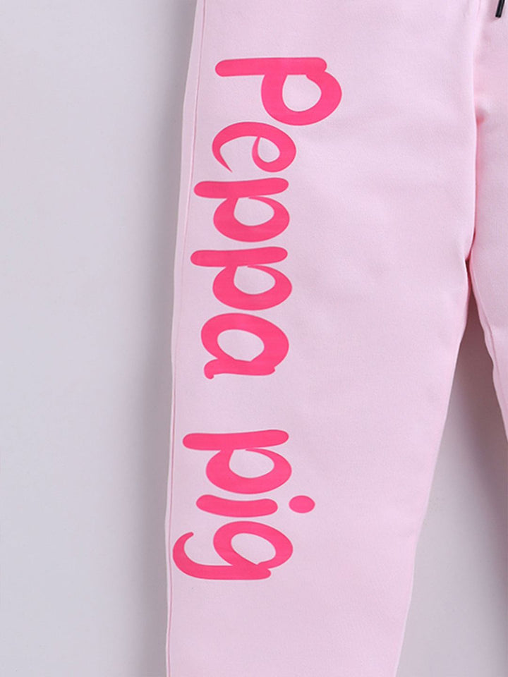 Happy Faces Girls Peppa Babi Bercetak Joggers Kapas Tulen
