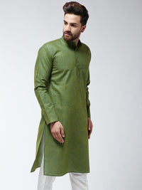 SOJANYA Lelaki Hijau Solid Kurta Lurus