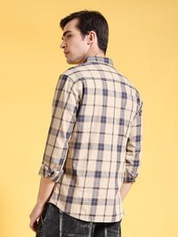 The Indian Garage Co Slim Fit Checked Twill Weave Pure Cotton Casual Shirt
