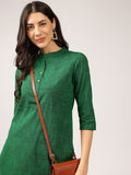 Anouk Mandarin Collar Pure Cotton Straight Kurta