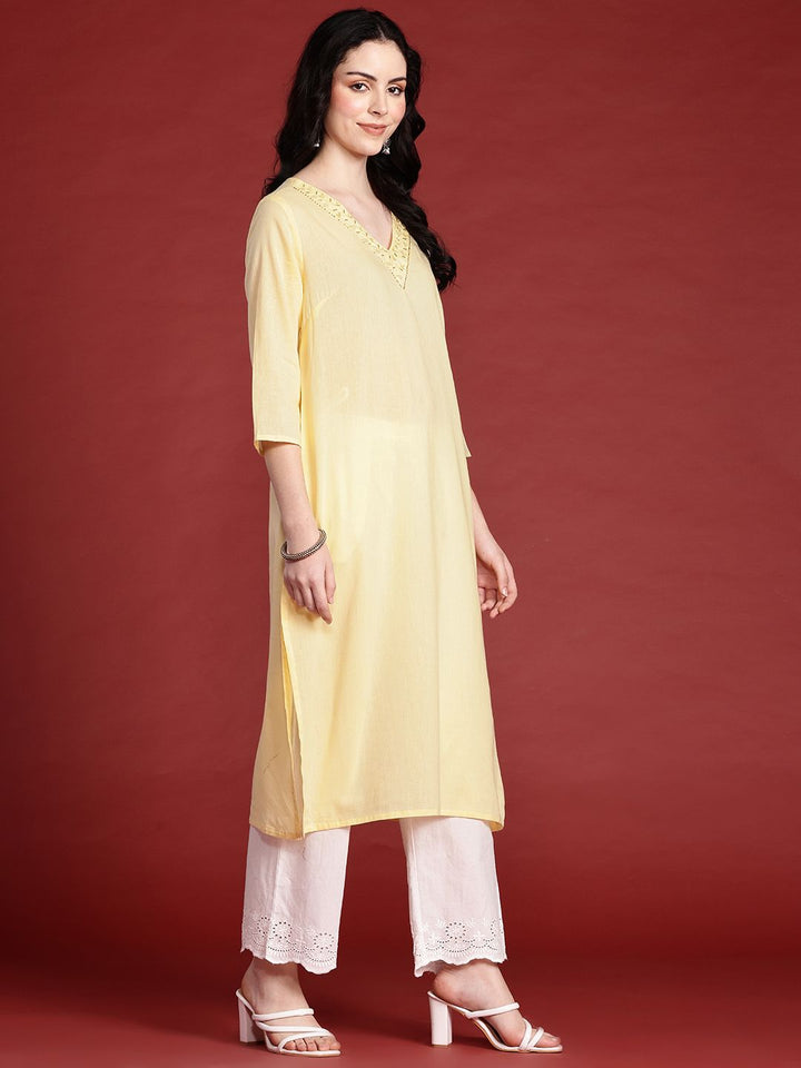 Anouk Embellished Straight Regular Kurta