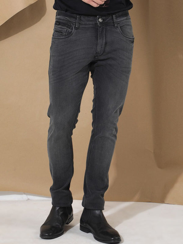 RARE RABBIT Men Veu Mid Rise Slim Fit Cotton Jeans