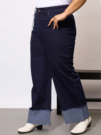 SASSAFRAS Curve Women PLus Size Comfort Acid Wash Clean Look Stretchable Jeans