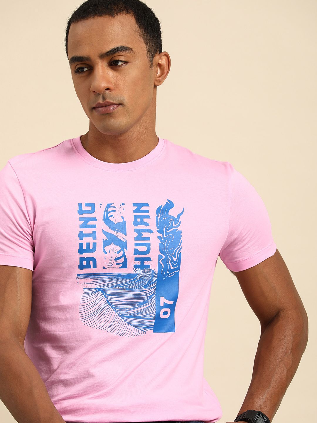 Being Human Graphic Printed Pure Cotton Casual T-shirt
