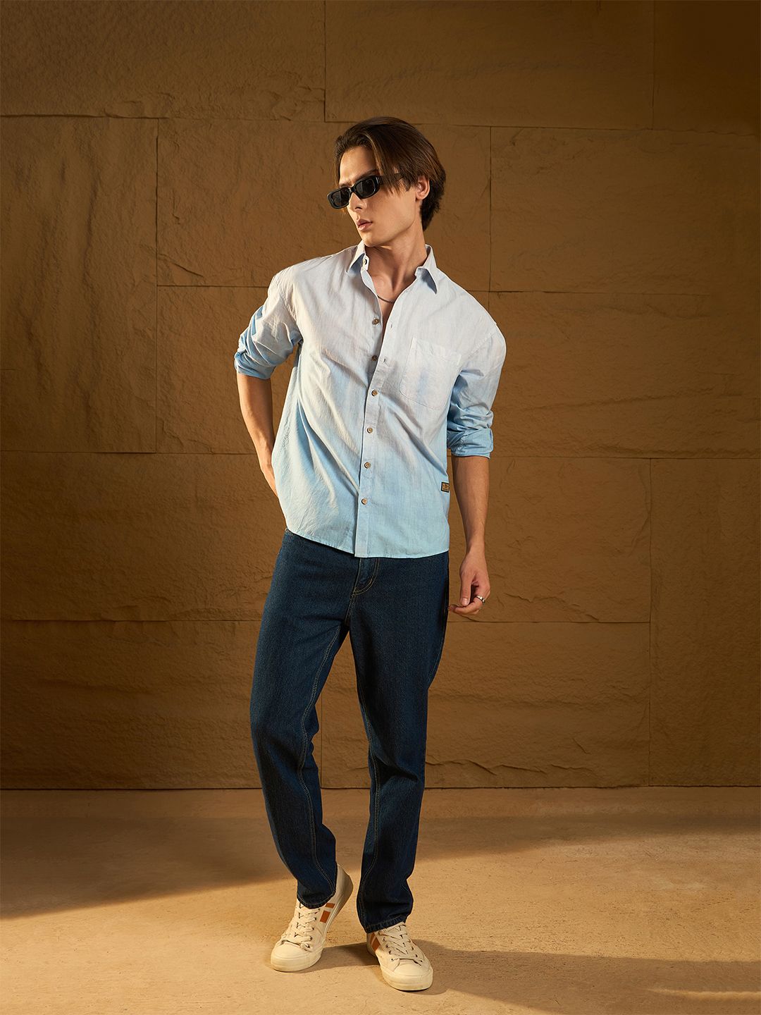 Dennison Drop Shoulder Oversized Ombre Dyed Shirt