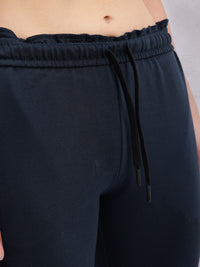 HRX by Hrithik Roshan Women Flared Fit Mesh Inserts Training Track Pants with Side Stripes