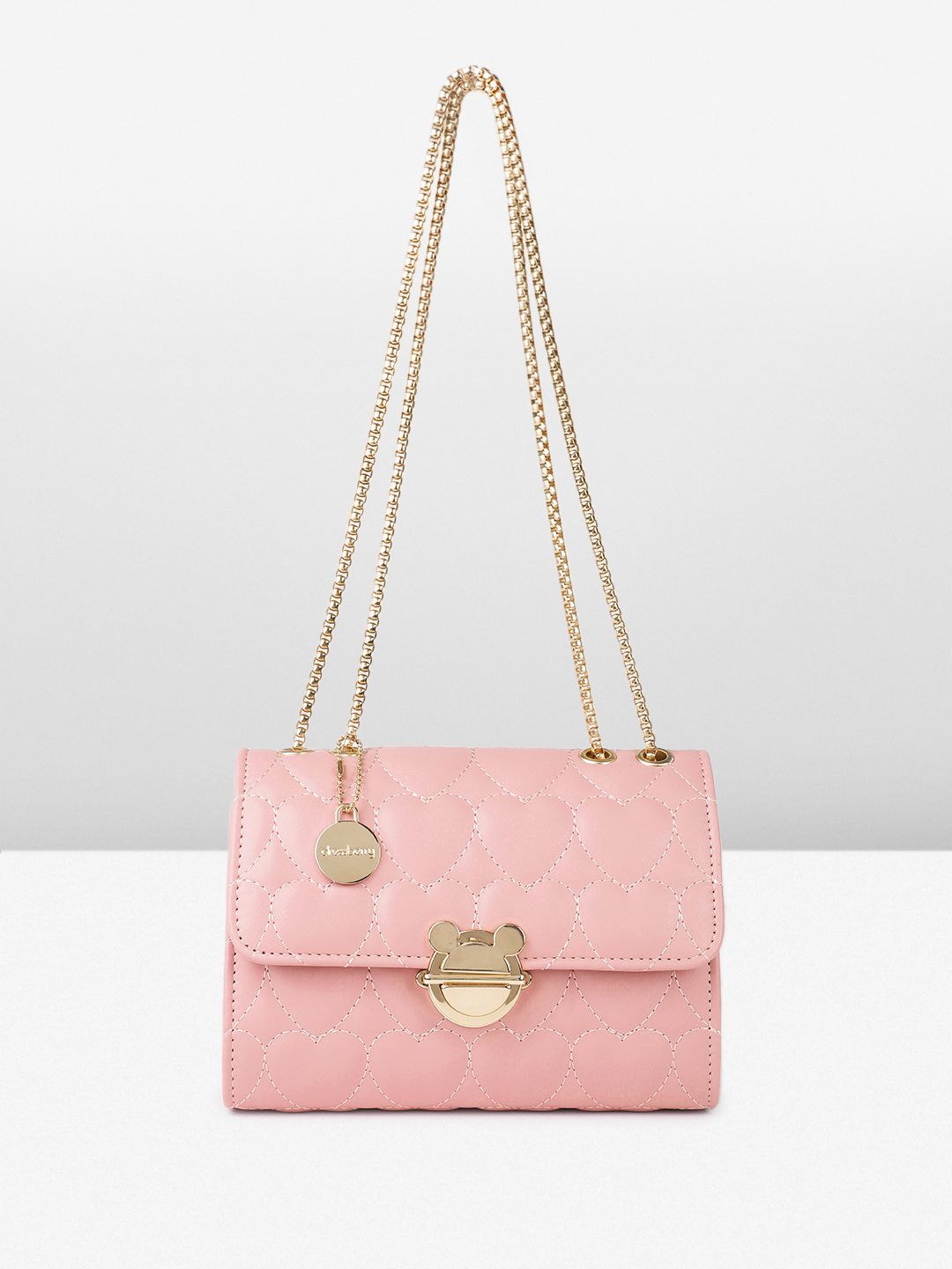 DressBerry Textured Structured Shoulder Bag with Quilted
