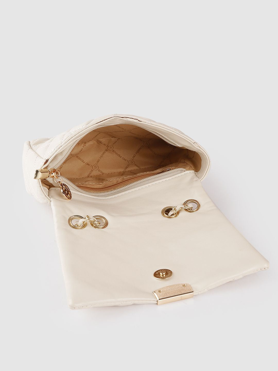 Lino Perros Off White Quilted Shoulder Bag