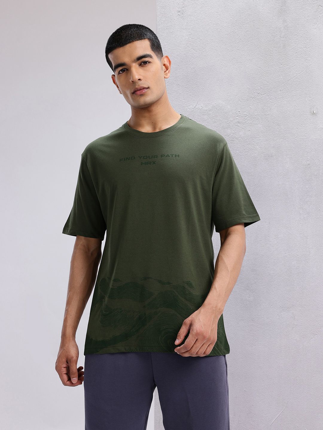 HRX by Hrithik Roshan Men Printed Yoga T-shirt