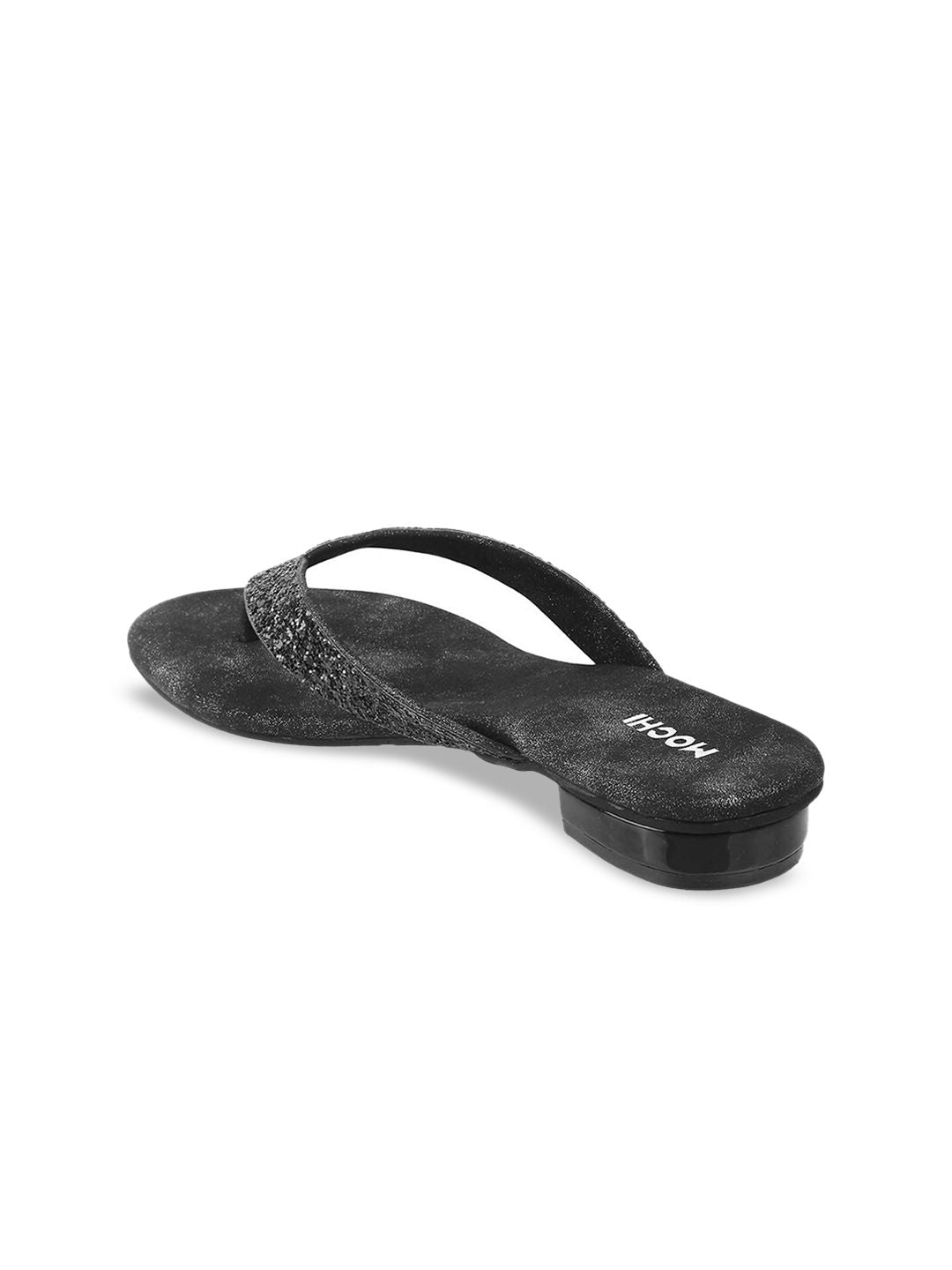 Mochi Women Black Embellished Open Toe Heels