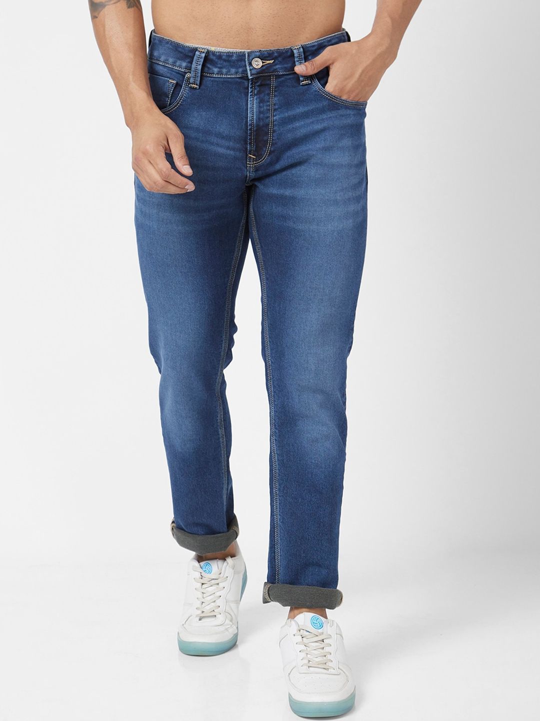 SPYKAR Men Clean Look Narrow Light Fade Stretchable Jeans