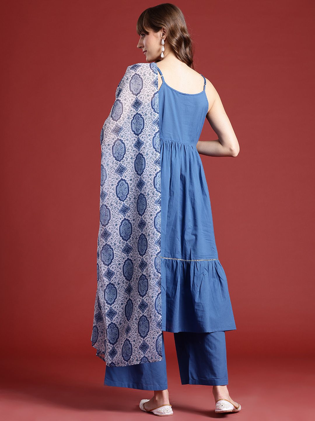 Anouk Empire Gotta Patti Pure Cotton Kurta with Palazzos & With Dupatta