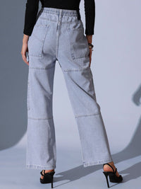 STREET 9 Women Comfort Relaxed Fit High-Rise Low Distress Heavy Fade Jeans