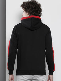 The Indian Garage Co Men Black & White Printed Hooded Sweatshirt