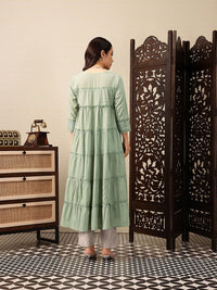 House of Pataudi Mirror Work Tiering Jashn Kurta