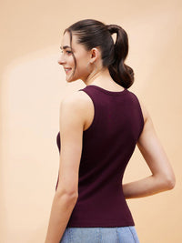 SASSAFRAS BASICS Ribbed Sleeveless Fitted Cotton Top