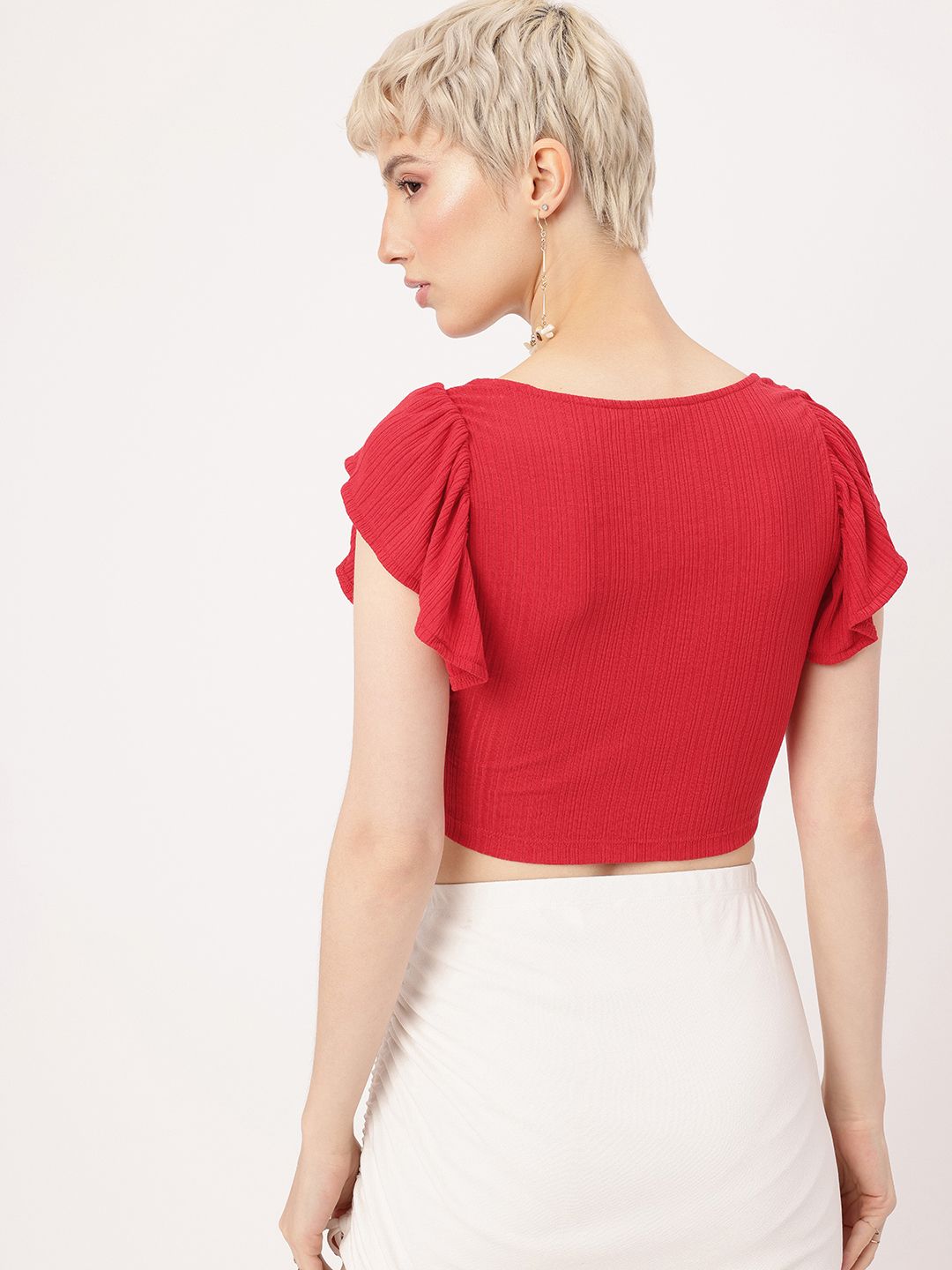 DressBerry Cherry Red Ruffle Play Top