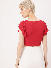 DressBerry Cherry Red Ruffle Play Top