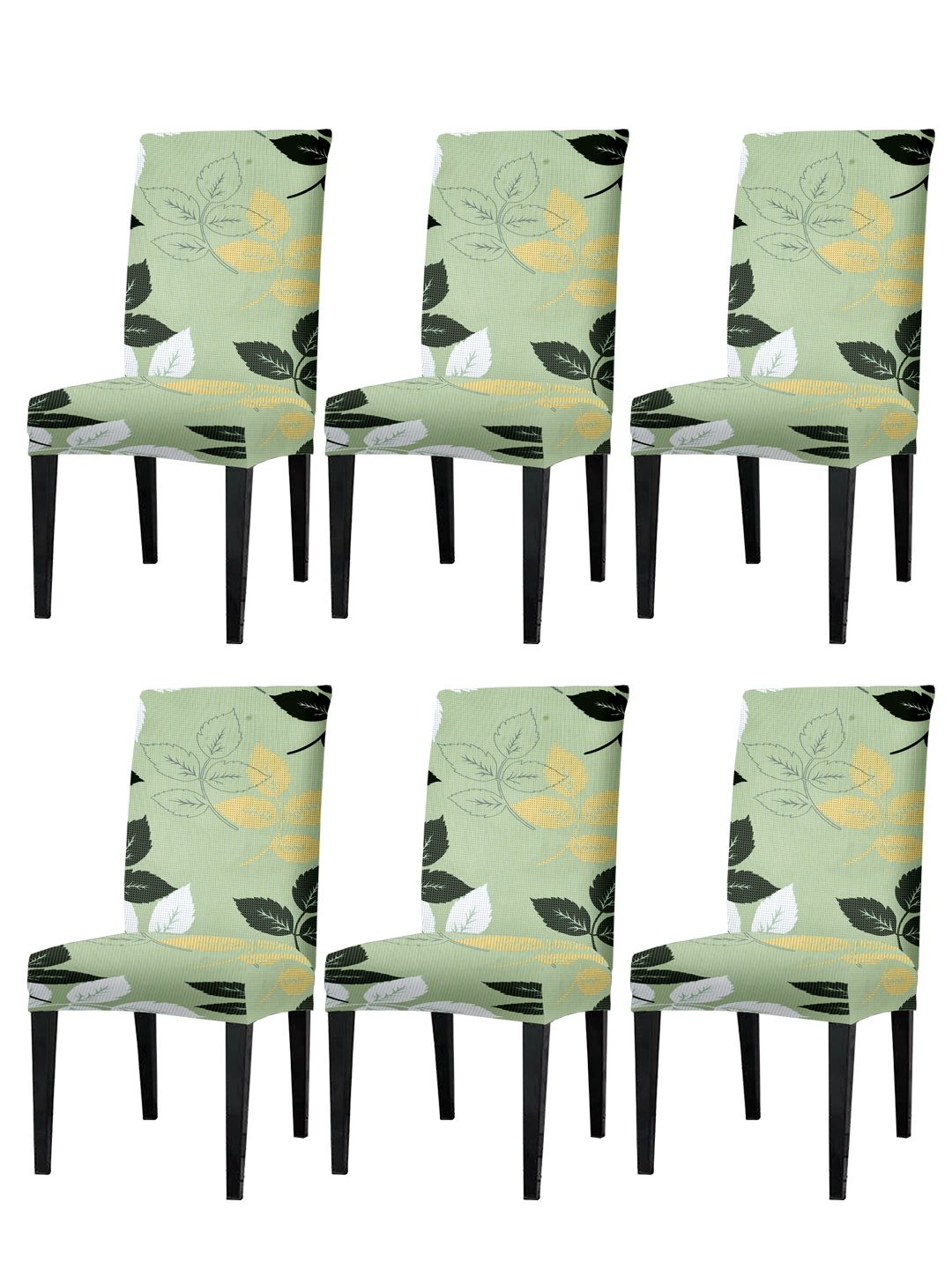 Cortina Green 6 Pieces Floral Printed Dining Chair Covers