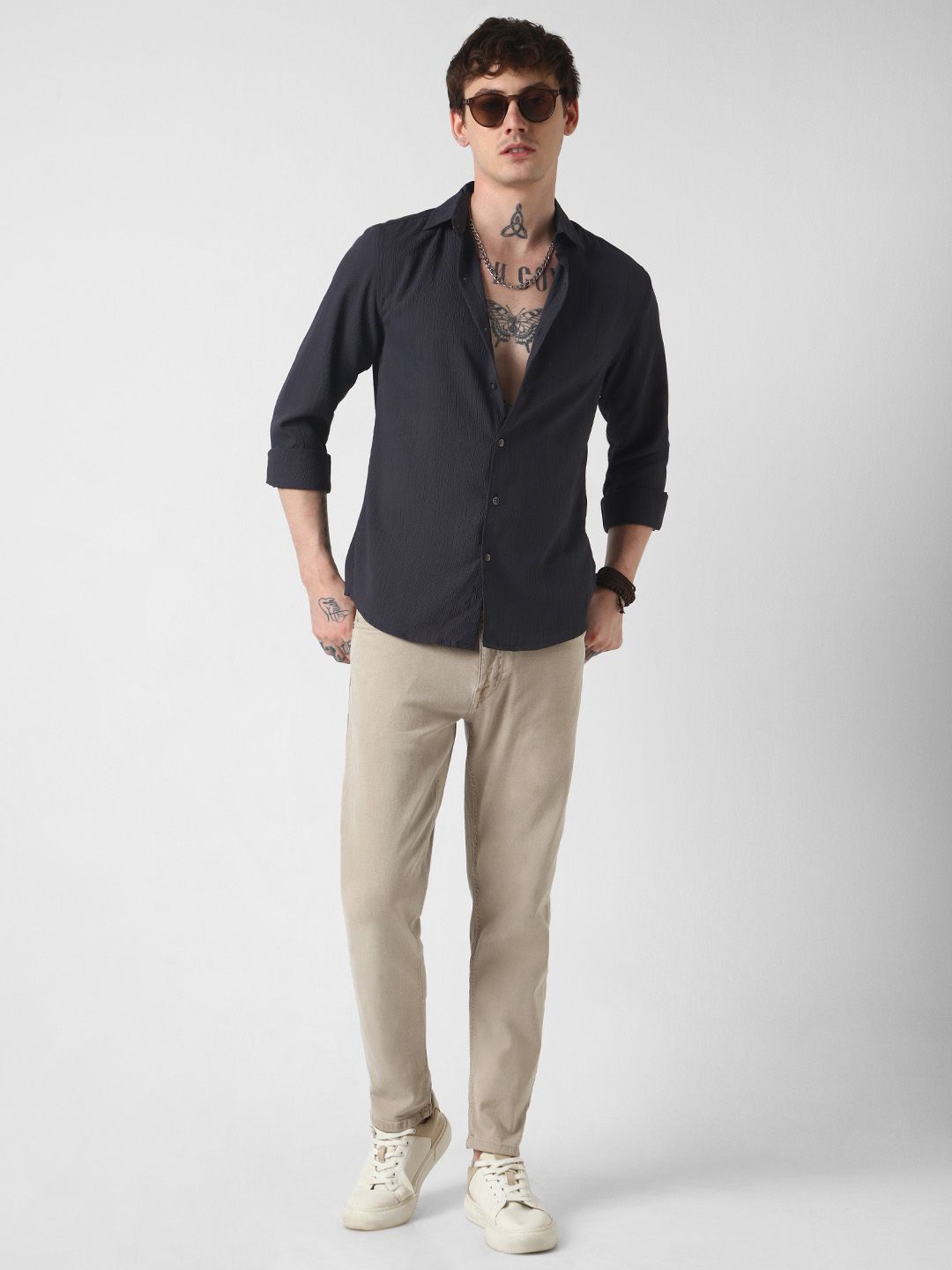 VASTRADO Men Classic Slim Fit Opaque Striped Casual Shirt