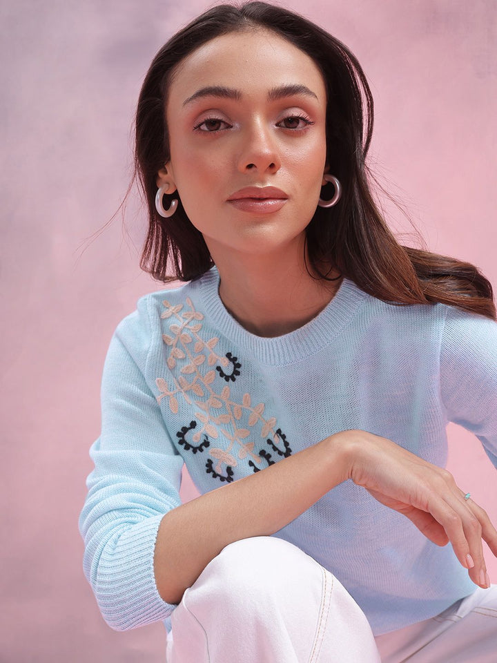 DressBerry Floral Embroidered Pullover