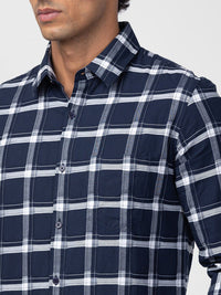 SPYKAR Men Windowpane Checked Casual Shirt