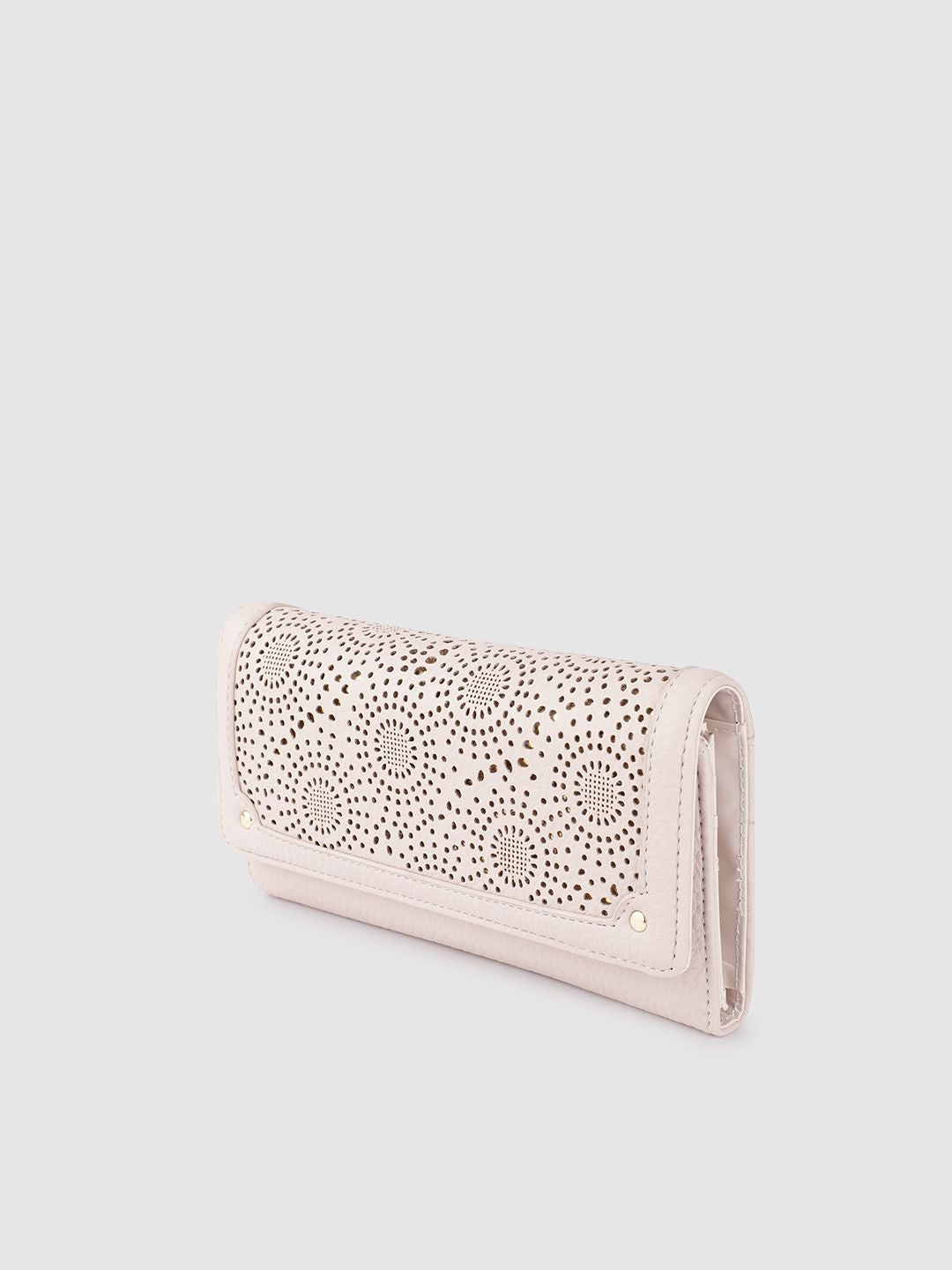 Lino Perros Women Laser Cut Detail Three Fold Wallet