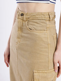 DressBerry Versatile Vogue Cargo Style Denim Maxi Skirt
