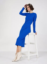 SASSAFRAS Rib Bodycon Midi Dress
