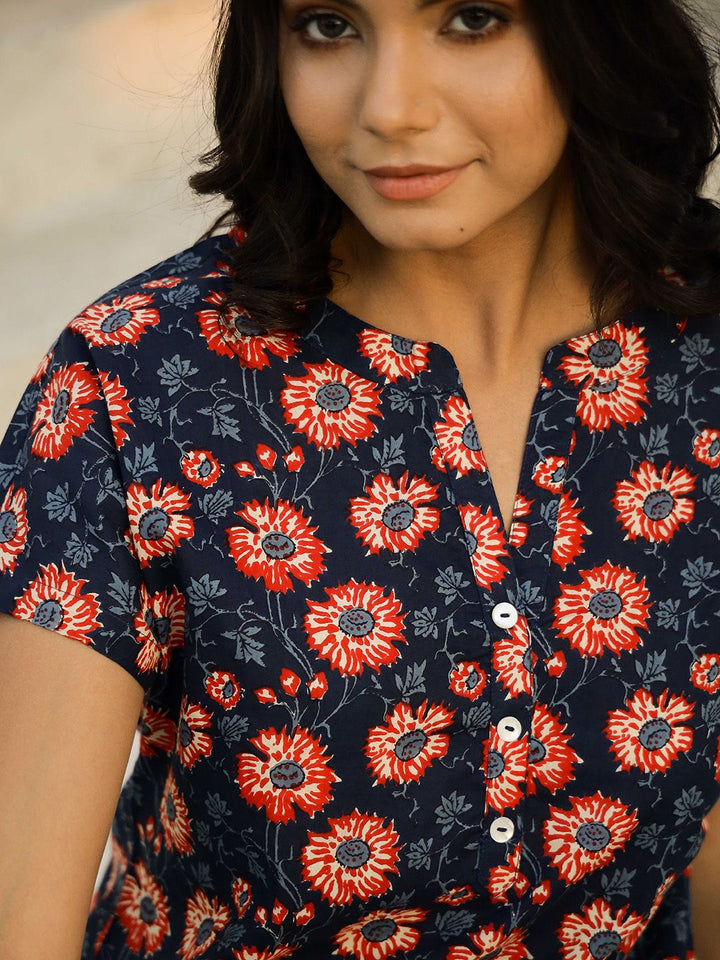 SANSKRUTIHOMES Women Printed  Pure Cotton Night suit