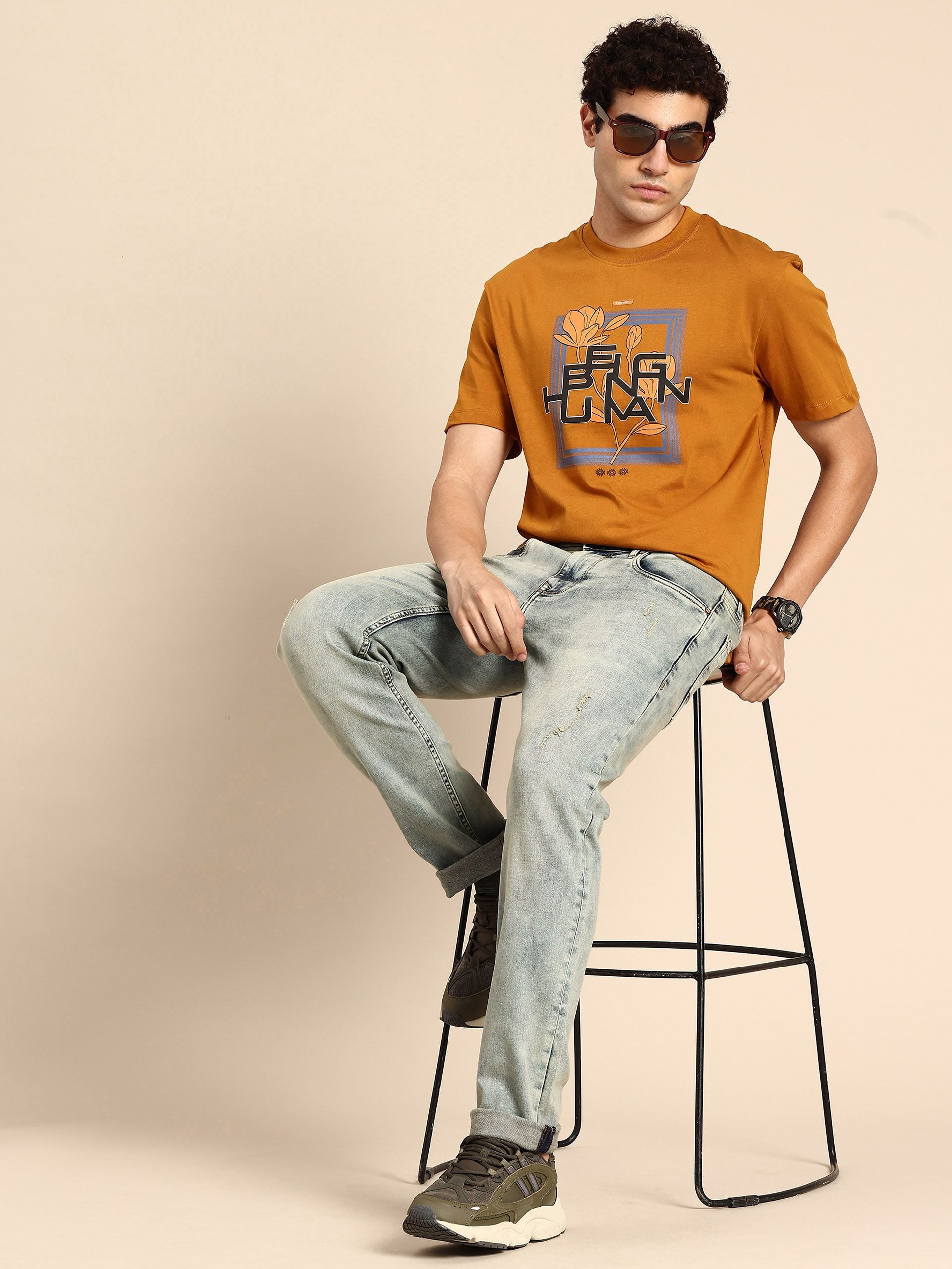 Being Human Men Krypton Straight Fit Low Distress Heavy Fade Stretchable Jeans