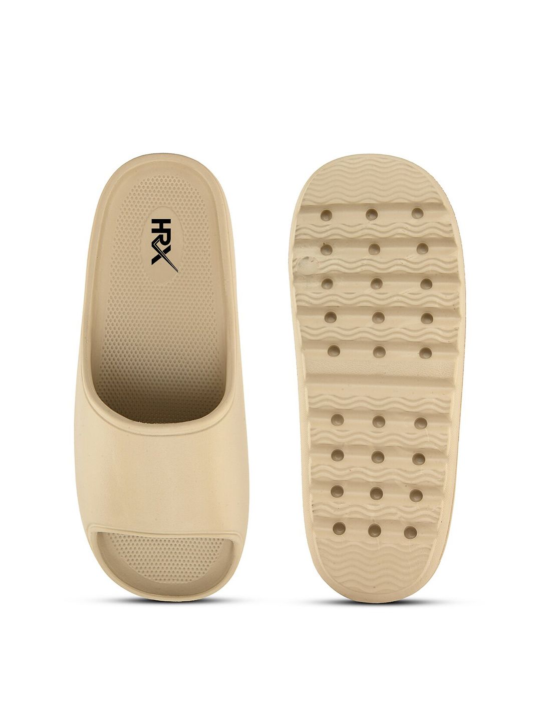 HRX by Hrithik Roshan Women Beige Rubber Sliders