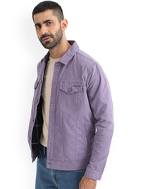 RARE RABBIT Men Vintago Tailored Fit Stand Cotton Denim Jacket