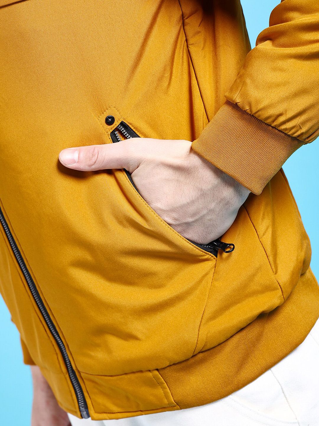 The Indian Garage Co Men Regular Fit Zip-Front Bomber Jacket